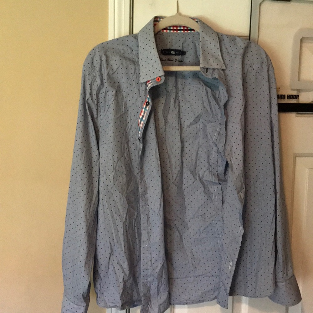 Polka Dot Stone Rose Dress Shirt